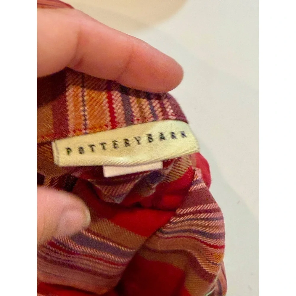 Pottery Barn King Cal King Duvet Cover Red Blake Plaid & 3 Pillowcases Sham